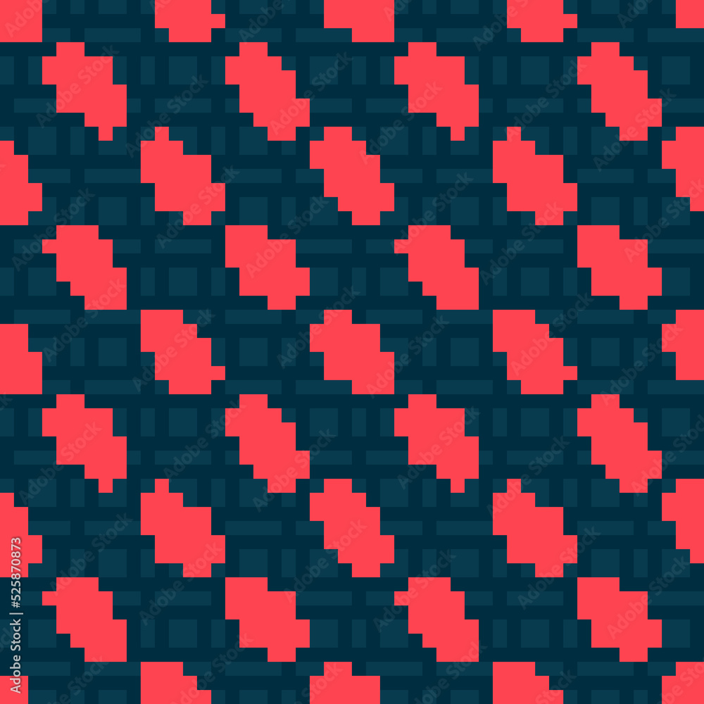 Poster red line route location icon isolated seamless pattern on black background. map pointer sign. concep