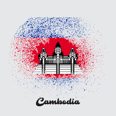 cambodia flag, attractive and simple paint model
