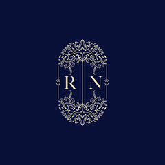 RN organic wedding initial logo design which is good for branding