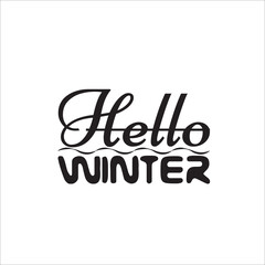 Hello winter handwritten calligraphy inscription with snowflakes. design element for invitation, greeting card, prints and posters. hand drawn winter inspiration phrase. hello winter.
