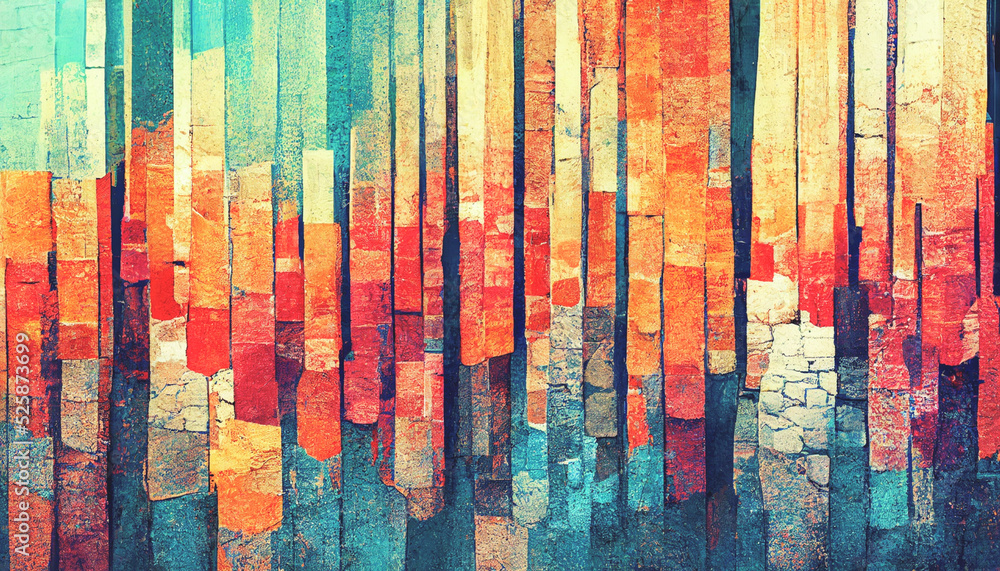 Poster 3d render abstract colorful texture background series design