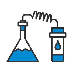 Icon Of Chemistry Reaction With Two Flask