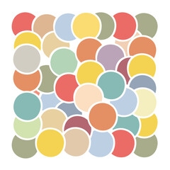 Many colorful circles as a background, texture, pattern. Hand Drawn. Freehand drawing. Doodle. Sketch. Outline. 