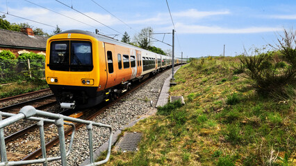 Obraz premium passenger commuter electric train england uk