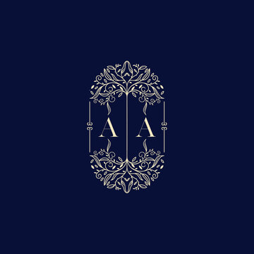 AA organic wedding initial logo design which is good for branding