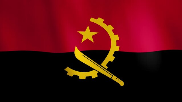 Waving Angola Flag Animation Background