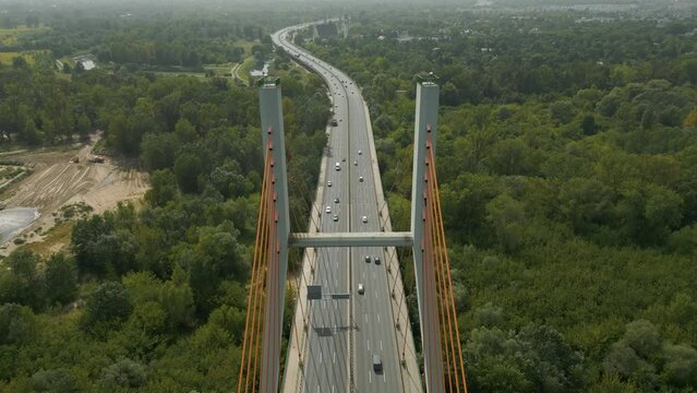 Siekierkowski bridge and its vicinity, Warsaw, Poland