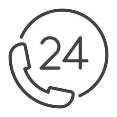 24 hours Thin Line Icon. Outline Icon. Editable Stroke.