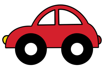自動車, 車, 赤い, 交通, 乗り物, イラスト, ベクター, デザイン, トラフィック, アイコン, 運送, トラック, スポーツカー, 手描き, かわいい


