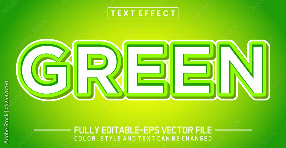 Aufkleber green text style effect. editable text effect.