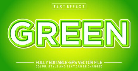 Green text style effect. Editable text effect.