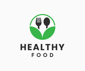 Healthy Food Logo Design. Organic Food Logo Template