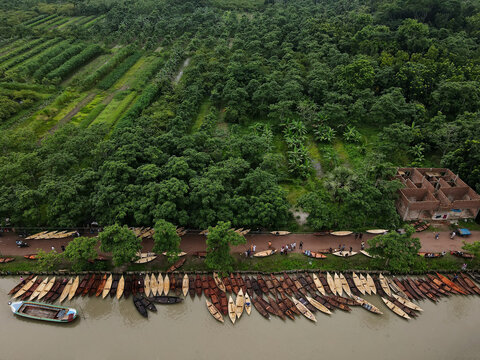 Traditional boat market in barishal,Bangladesh. 
