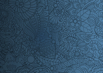Blue gray floral background. Fashion design for fabric and textile, postcards, wallpaper.