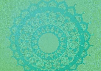 Intricate Zentangle mandala pattern in vibrant green, featuring detailed lines and geometric shapes. This design blends artistic elegance with a calming, nature-inspired aesthetic.