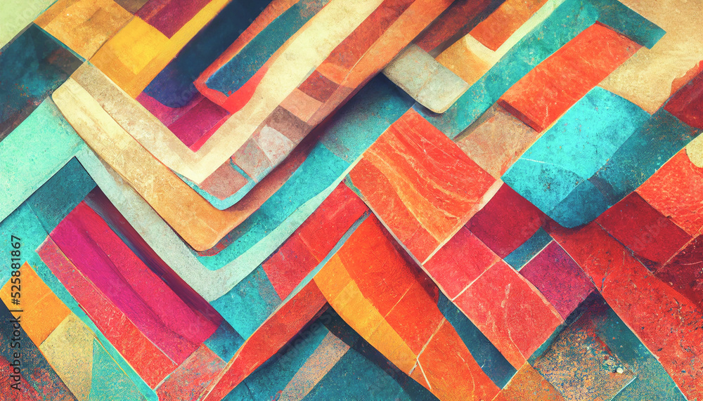 Poster 3d render abstract colorful texture background series design