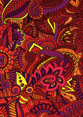 Bright abstract background illustration featuring a detailed Zentangle-inspired pattern with intricate lines and shapes, perfect for design projects and artistic compositions.