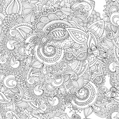 Floral seamless pattern. Paisley, floral, zendoodle, zentangle