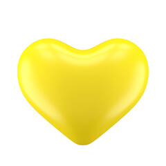Fototapeta premium 3D heart. Yellow heart. 3D element.