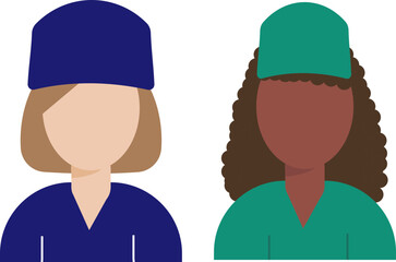 icons of women doctors of different nationalities