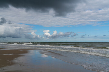View of the Baltic Sea on the shore of the Curonian Spit on a summer day, Kaliningrad region, Russia