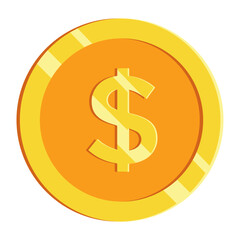 Golden dollarcryptocurrency isolated coin icon Vector illustration_dollar