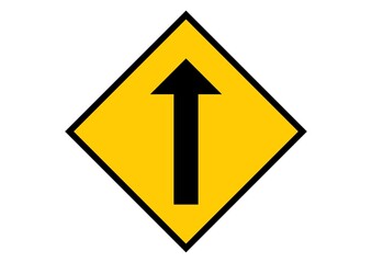 yellow road sign isolated