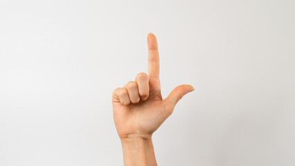 Sign language of the deaf and dumb people, English letter l