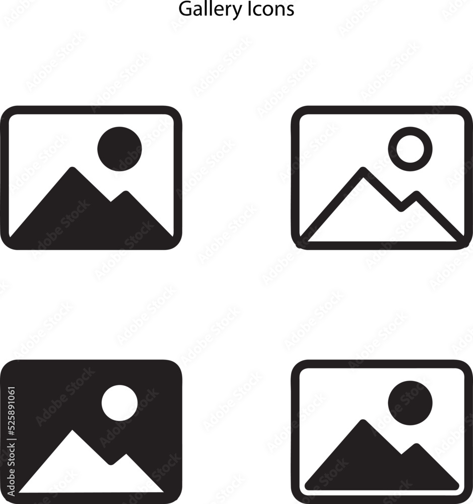 Aufkleber gallery icon set isolated on white background. gallery icon in trendy design style for web site and 