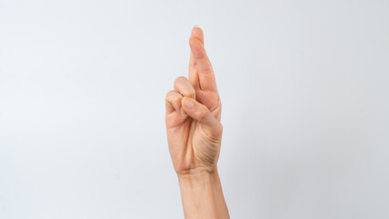 Sign language of the deaf and dumb people, English letter r