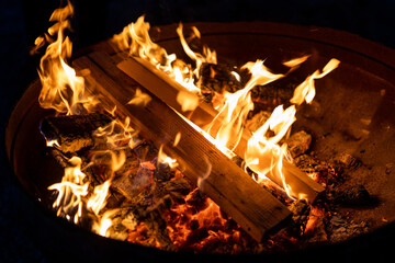 Campfire with scrap wood