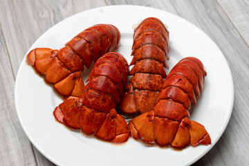 Boiled lobster tails