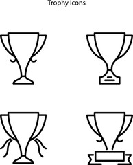trophy icons isolated on white background. trophy icon thin line outline linear trophy symbol for logo, web, app, UI. trophy icon simple sign.