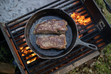 Campfire Grilled Ribeye Cowboy Steak