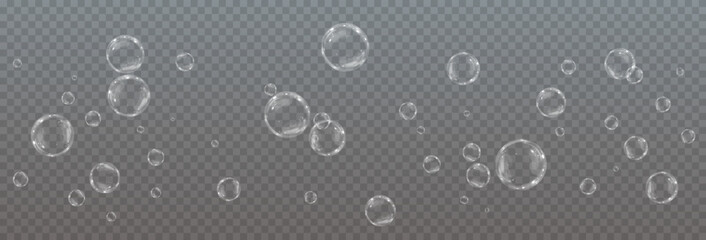 Bubble PNG. Set of realistic soap bubbles. Bubbles are located on a transparent background. Powder Vector flying soap bubbles. Water glass bubble realistic png	
 - obrazy, fototapety, plakaty