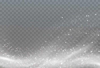 Cold winter wind texture. Holiday vector blizzard. Christmas effect of a cold blizzard. Vector PNG.	
