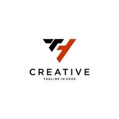 creative letter TH logo design with geometric vector © koji antero