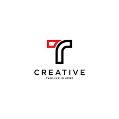 simple letter TR  logo. abstract T vector design 