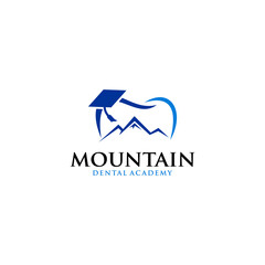 Education Mountain dental logo vector idea. southern mountain vector template
