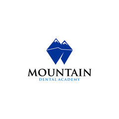 Mountain dental logo vector idea.southern mountain vector template