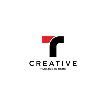 simple letter TR  logo. abstract T vector design 