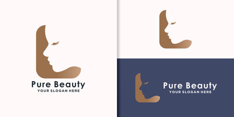 beauty logo branding template with creative concept