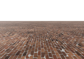 Fototapeta premium Brick Foreground Floor with Perspective, Transparent Background PNG 