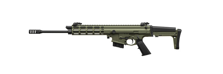 Modern automatic rifle isolated on white. Weapons for police, special forces and the army....