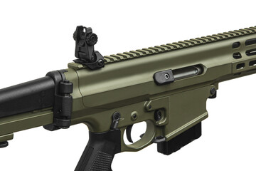 Modern automatic rifle isolated on white. Weapons for police, special forces and the army....