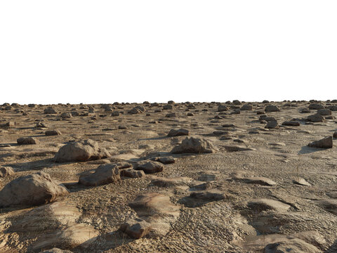 Rocky Foreground Floor with Perspective, Transparent Background PNG
