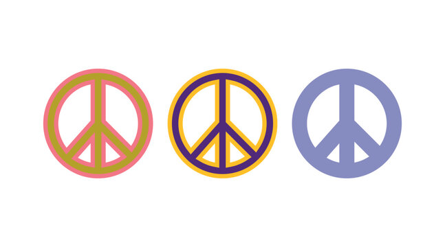 Peace symbol, sign, Vector illustration isolated on white background