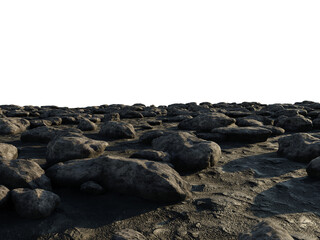 Rocky Foreground Floor with Perspective, Transparent Background PNG

