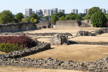 The ancient remains of Lesnes Abbey, the 12th century built monastery located at Abbey Wood, in the...