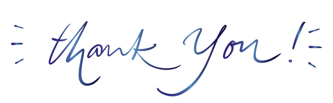 thank you - handwritten with a calligraphy brush. Calligraphy hand lettering illustration